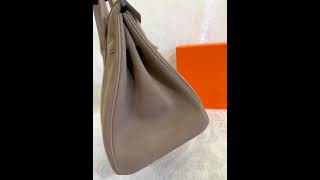 chamois leather with swift leather handbag birkin30  chamois swift [upl. by Cirdek]