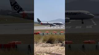 Jetstar A320200 landing at Hobart International Airport [upl. by Leahsim749]