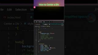 02100  How to center a div css html tutorial frontend shorts javascript [upl. by Moon533]