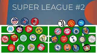 Football Clubs Marble Race  UEFA Super League Play Off [upl. by Thorbert338]