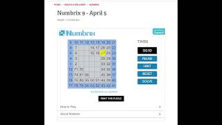 Solve Daily Numbrix 9 Puzzle 452024 ASMR [upl. by Suoirrad]