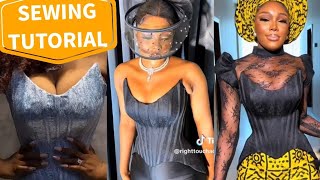 How to SEW STYLISH OVERBUST CORSETSEWING TUTORIAL with MODESTY PANEL 💥 [upl. by Terza832]