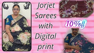 Jorjet sarees with digital print vijayasarees8409 [upl. by Atika]