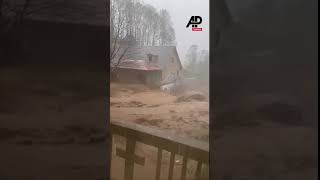 Mudslide captured on camera in Cove Creek North Carolina mudslide northcarolina flooding hail [upl. by Faith946]