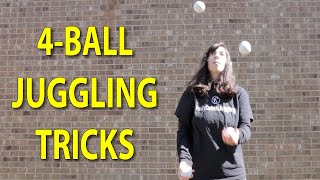 16 Easy 4Ball Juggling Tricks with slow motion [upl. by Lore792]