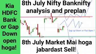 8th July Nifty Banknifty analysis and preplan kia HDFC or fall karega Option2Trade1239 [upl. by Ayoras]