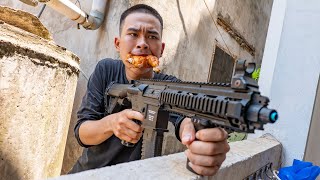 NERF GUN CHICKEN BBQ BATTLE SHOT 3 [upl. by Sew]