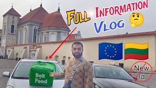 Bolt Food Delivery Work full Information in Lithuania 🇪🇺🇱🇹  full Hindi vlog  New ID [upl. by Meesaw]