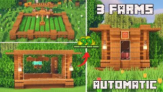 Top 3 Automatic Farms to Start in Minecraft 121  Bedrock  Java  Tutorial [upl. by Tarrel]