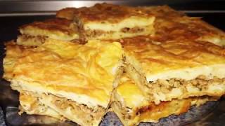 Kıymalı Tepsi Böreği  Yufka Böreği  Börek Tarifleri  Sguab Pie  Bizim Terek [upl. by Gautious]