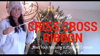 Holiday Decorating  How to Criss Cross Ribbon on Christmas Tree by Tori Toth [upl. by Kipton877]