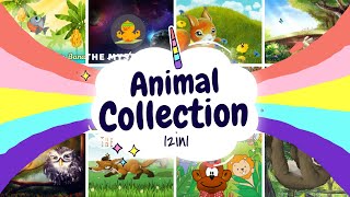 Sleep Stories for Kids  ANIMAL COLLECTION 12in1  Sleep Meditations for Children [upl. by Cornwell]