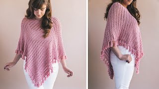 Crochet Ava Fringed Poncho [upl. by Peterson]