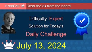 Microsoft Solitaire Collection FreeCell  Expert  July 13 2024 [upl. by Modnarb521]