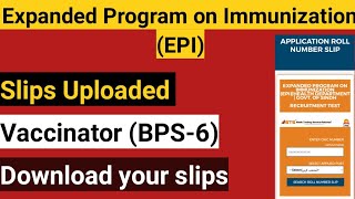 Vaccinator BPS 6 Tests Slip have been Uploaded on the STS Sindh Testing Servicewebsite EPI [upl. by Bascio121]