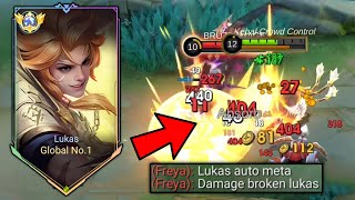 Lukas Vs Freya GAMEPLAY LUKAS NEW HERO  Mobile Legends [upl. by Patrizius]