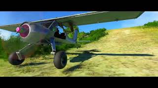 Bugalaga Airstrip PZL104 Wilga Stol takeoffs and landings [upl. by Simpkins]