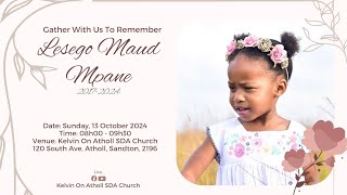 Funeral Service of Lesego quotSegoquot Maud Mpane [upl. by Analart674]