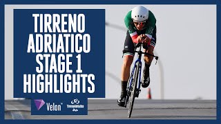 Can Anyone Stop Filippo Ganna Tirreno Adriatico 2022 Stage 1 Highlights [upl. by Lednyk]