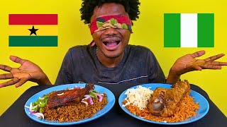 Ghana Jollof vs Nigeria Jollof Mukbang Show [upl. by Molohs]