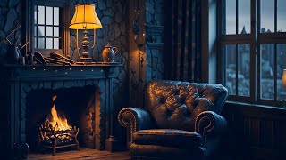 Cozy Living Room Ambience  Fireplace amp Relaxing Music for Sleep amp Relaxation [upl. by Jankey]