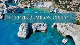 Kleftiko Bay  Milos Greece 🇬🇷 4K Drone Video▪️ [upl. by Hourigan256]