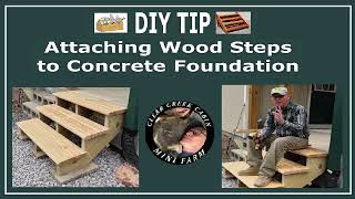 How To Attach Wooden Stair Steps To A Concrete Foundation diy howto [upl. by Yrekaz]