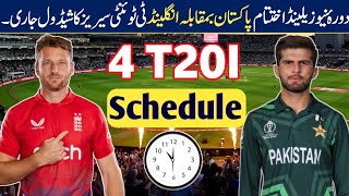 Pakistan vs England 2024 Schedule  PAK vs ENG 4T20I Schedule Date Time Table amp Venue [upl. by Vincents119]