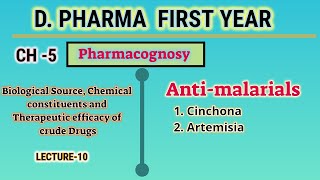 AntimalarialsL10CH5PharmacognosyDPharmFirst year [upl. by Suravart180]