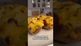 Twice baked Loaded Potatoes 🥔🥓🧀 🔥🔥 recipe shorts innovation loadedbakedpotato food [upl. by Nalyk]