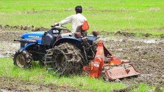 Mini Tractor Vehicle Videos  Sonalika Tractors Plough In Field  Palleturi Village [upl. by Aillicec]