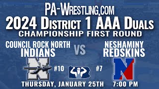 20240125 Council Rock North at Neshaminy District 1AAA duals first round [upl. by Nodnrb170]