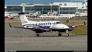 twin  turboprop Beechcraft Super King Air 350 going to parking yvr airport vancouver canada [upl. by Roseline]