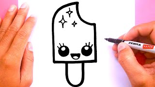 How to draw a cute Ice cream pop Draw cute things [upl. by Kristine]