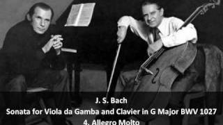 J S Bach  Sonata for Viola da Gamba and Clavier in G Major BWV 1027  4 Allegro Molto 44 [upl. by Verras570]