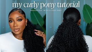 TUTORIAL My Sleek Low Drawstring Ponytail w Side Part on Relaxed Hair  Tamara Renaye [upl. by Hegyera]