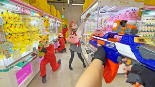 Nerf War  Amusement Park Battle 84 Nerf First Person Shooter [upl. by Kennie]