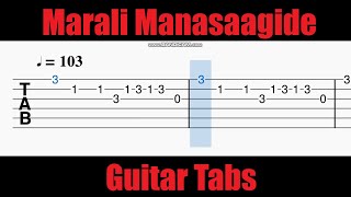 Marali Manasaagide guitar tabstutorial  Gentleman [upl. by Sarah87]