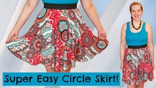 DIY Easiest Circle Skirt Ever  How to Make a Circle Skirt with Elastic Waist and No Zipper [upl. by Bussy]