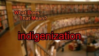 What does indigenization mean [upl. by Joyan]