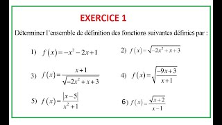 Domaine de définition dune fonction cours et exemple [upl. by Heintz]