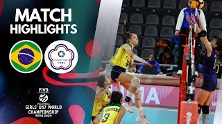 BRAZIL 🆚 CHINESE TAIPEI 4K  Highlights  Girls U17 World Championship 2024 A historic win [upl. by Nibur]