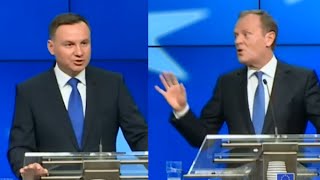 Prezydent Duda zgasił Tuska w Brukseli 18012016 [upl. by Katleen]