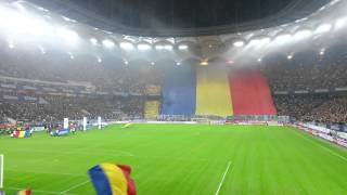 Romania  Greece  Imnul national  Amazing crowd Best anthem  Desteaptate romane [upl. by Netsrijk]