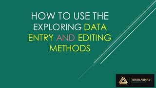 Exploring data entry editing and AutoFill [upl. by Terza]