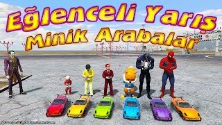 Minik Arabalar ile Eğlenceli Yarış Örümcek Bebek Örümcek Çocuk Örümcek Adam Yarışıyor Joker Sunucu [upl. by Leinod]