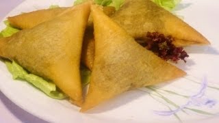 Triangle Samosa with Spring Roll Sheets  Bite size Samosas  Perfect for party [upl. by Kindig852]