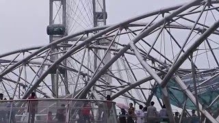 The Helix Bridge  Pedestrian Bridge Links Marina Centre with Marina South in Marina Bay Area [upl. by Hoxie]