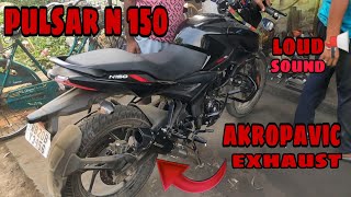 Pulsar n150 exhaust change Akropavic exhaust installed loud sound low budget [upl. by Obocaj76]