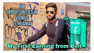 How much I earn from bolt food delivery  Jobs in lithuania for Students  how to find work [upl. by Welsh]